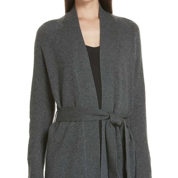 Theory Sweaters - Theory Gray Cashmere Cardigan with Belt Sz XS